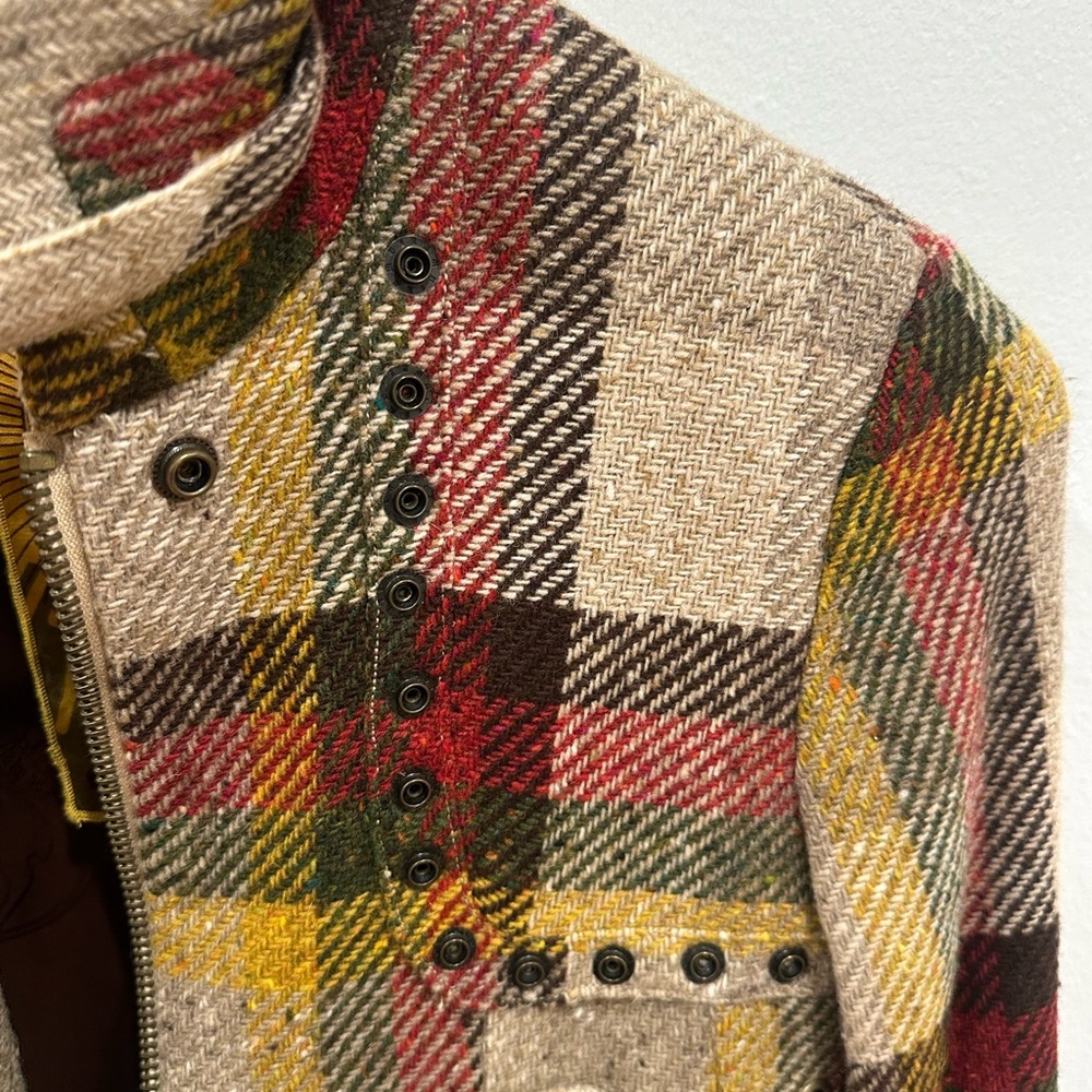 VERY RARE L.A.M.B. Donegal Plaid Moto Jacket - Picture 6 of 14